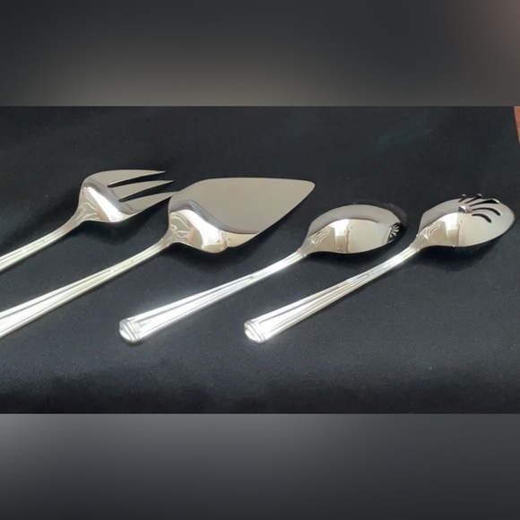 Lenox METROPOLITAN 18/10 Glossy NEW Server Set of 4: Fork,2 Spoons, Pie Pastry - Picture 4 of 14